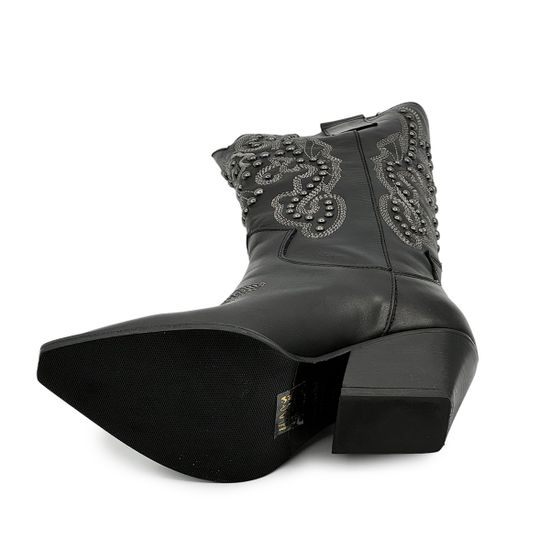 Сапоги казаки MIMMU черные кожаные демисезонные - фото 4, M690M37 MIM