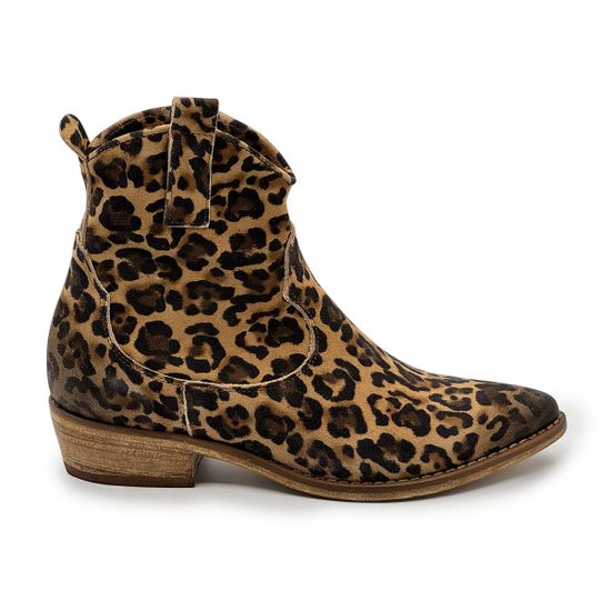 Казаки MIMMU леопардовые замшевые демисезонные - фото 1, M374M8 MIM LEO