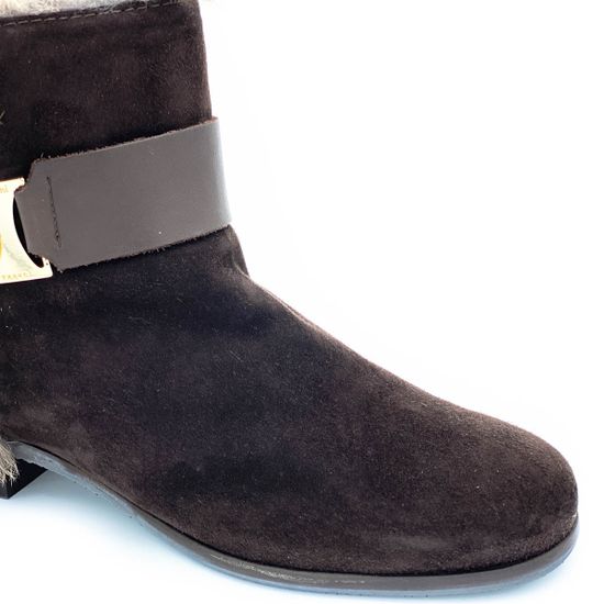 Ботинки Baldinini коричневые замшевые МЕХ - фото 6, 419200 BAL ROMO