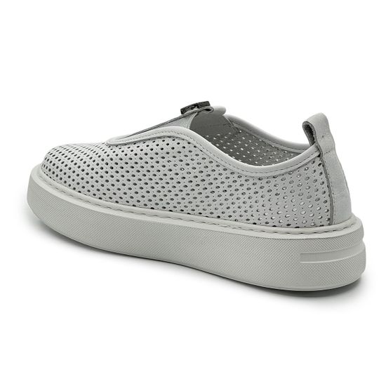 Кеды Lab Milano белые кожаные с перфорацией - фото 3, 2639 LAB BIANCO