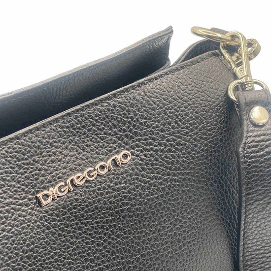 Сумка Di Gregorio черная кожаная - фото 4, 