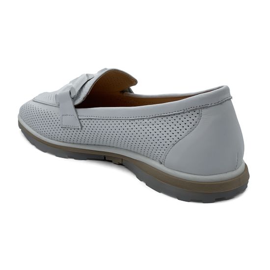 Лоферы CV COVER белые кожаные перфорированные - фото 3, 100-18 COV