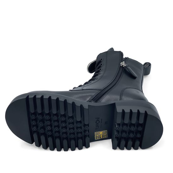 Ботинки Tuffoni черные кожаные на байке - фото 4, 1023070LB TUF