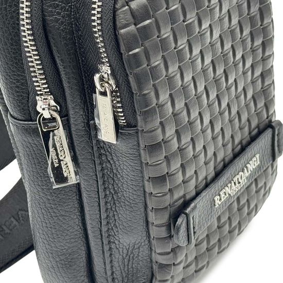 Рюкзак Renato Angi черный из плетеной кожи - фото 4, 3451317 RA NERO