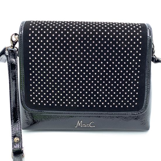 Сумочка Marina Creazioni черная комбинация замши и наплака - фото 1, 