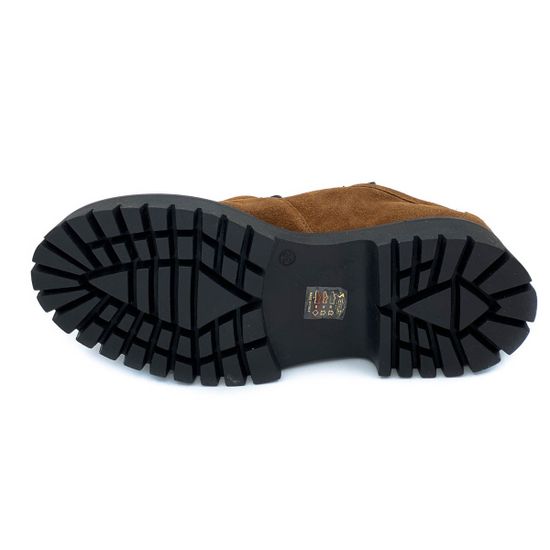 Полуботинки Mimmu коричневые замшевые демисезонные - фото 4, E007E2 MIM FOX