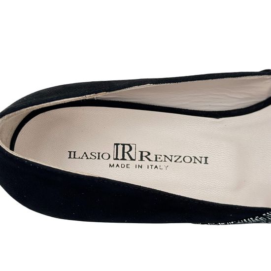 Туфли женские Ilasio Renzoni замшевые черные/серебро - фото 7, 8001 IR NERO