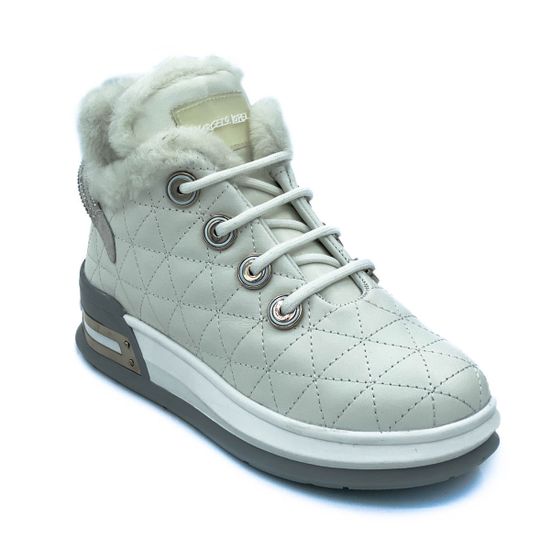 Кроссовки Marcelo Lopez белые кожаные МЕХ - фото 2, ER15921 ML BIANCO