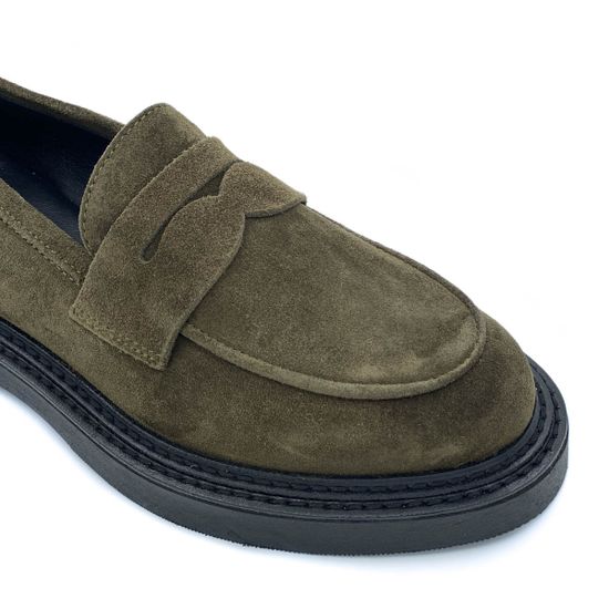 Лоферы Mimmu зеленые замшевые демисезонные - фото 6, F303M5 MIM VERDE