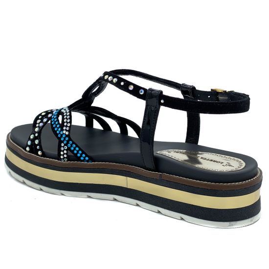 Босоножки Loretta Pettinari черные кожаные - фото 3, 5348S LP