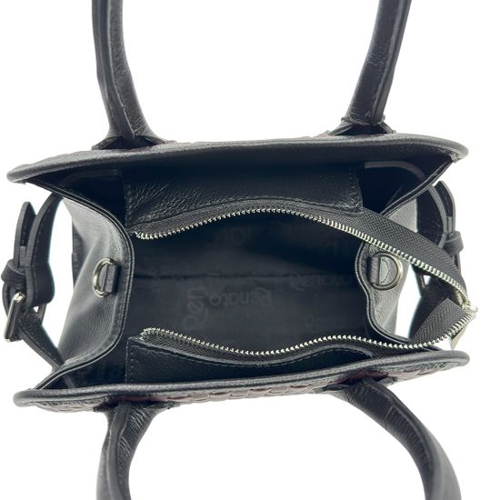 Сумка Renato Angi черная/бордовая кожаная плетенная - фото 5, 3450217 RA BORDO