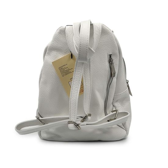 Сумка-рюкзак Renato Angi белая кожаная - фото 3,