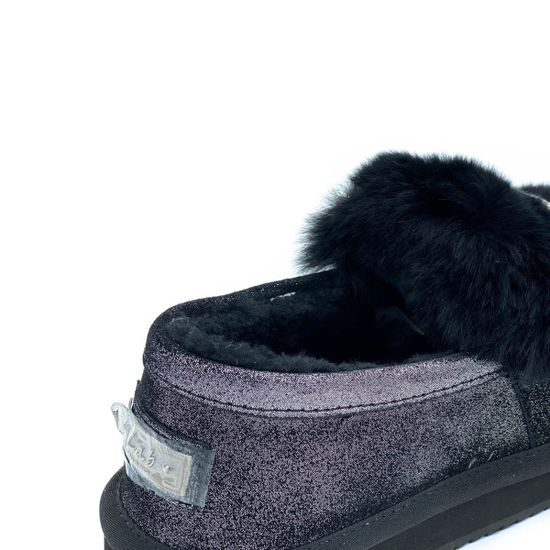 Полуботинки Lab Milano серебряные МЕХ комбинация кожи и текстиля - фото 6, 