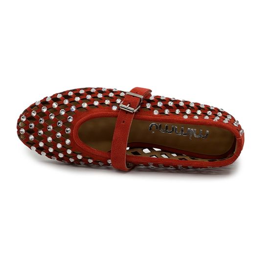 Туфли MIMMU красные из нубука с перфорацией - фото 5, M724M1 MIM ROSSO