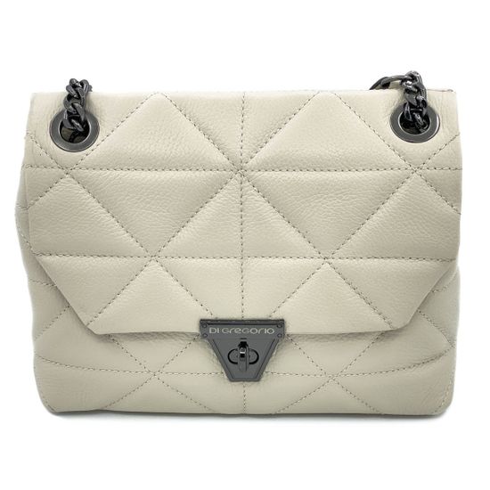 Сумка Di Gregorio бежевая кожаная - фото 1, 