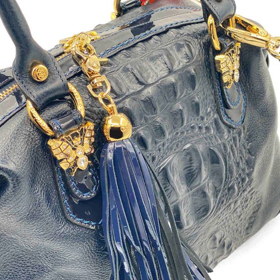 Сумка женская Marino Orlandi кожаная синяя - фото 4, 