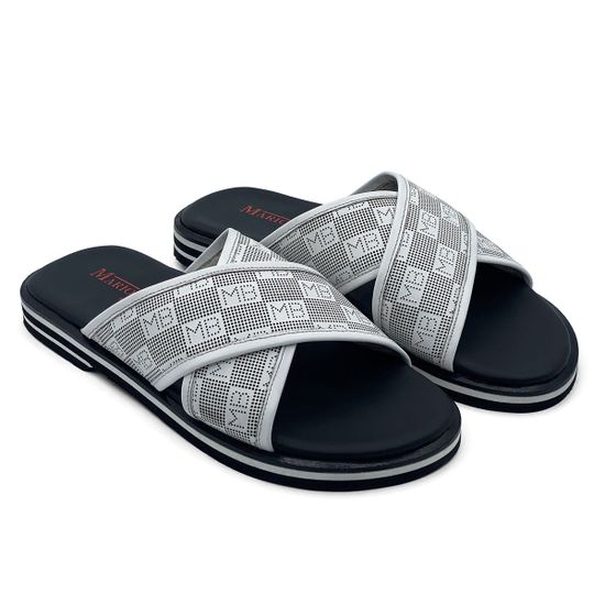 Шлепанцы Mario Bruni белые кожаные - фото 7, 1336 MB MORO