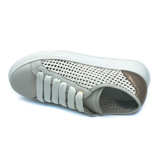 Кеды Donna Soft белые кожаные со сквозной перфорацией - фото 5, 