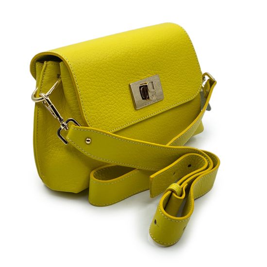 Сумка Di Gregorio желтая кожаная - фото 2, 