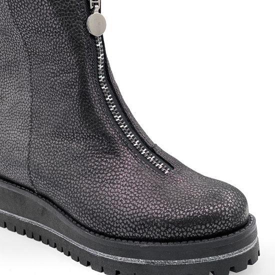 Ботинки Cover антрацит кожаные МЕХ - фото 6, 