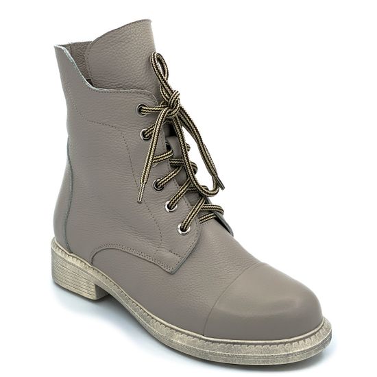 Ботинки Cover бежевые кожаные МЕХ - фото 2, 