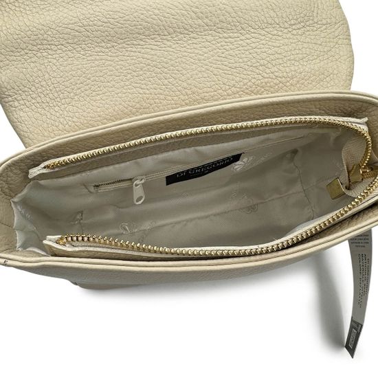 Сумка кросс-боди Di Gregorio бежевая кожаная - фото 5, 8940 DG LATTE