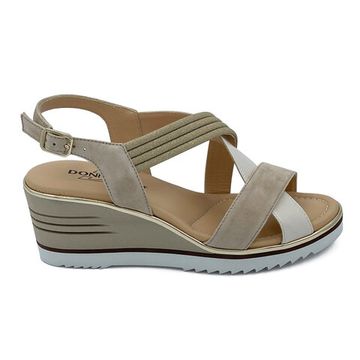 Босоножки Donna Soft бежевые замша/кожа - фото 1, DS1822 DS