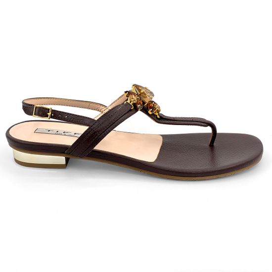 Босоножки Tiffi коричневые кожаные - фото 1, 