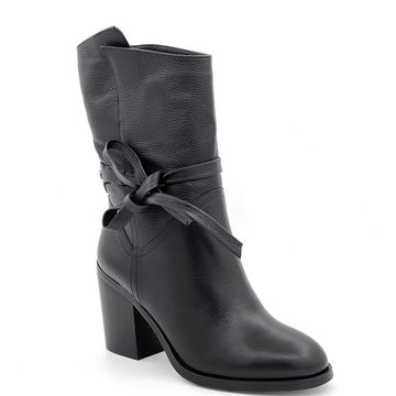 Полусапоги Cover черные кожаные МЕХ - фото 2, 4035-2 COV