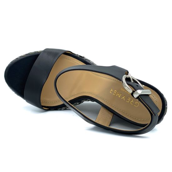 Босоножки Grey Mer черные кожаные - фото 5, 739100 GREY