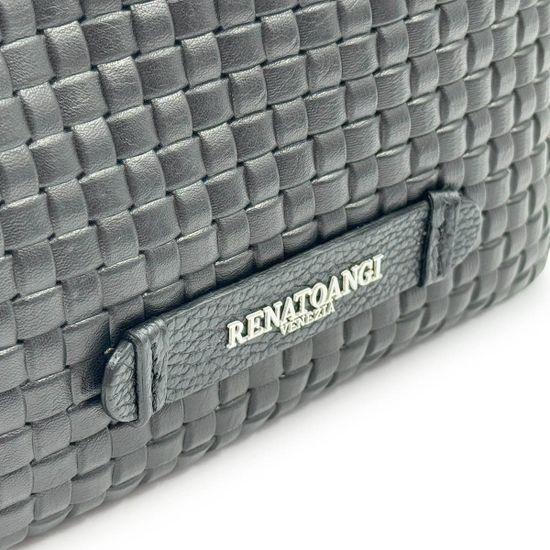 Клатч Renato Angi черный кожаный плетенный - фото 4, 3451417 RA NERO