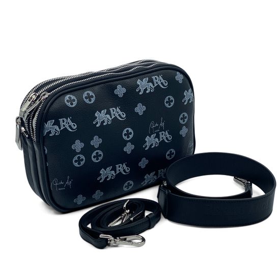 Сумка кросс-боди Renato Angi черная с принтом кожаная - фото 2, 