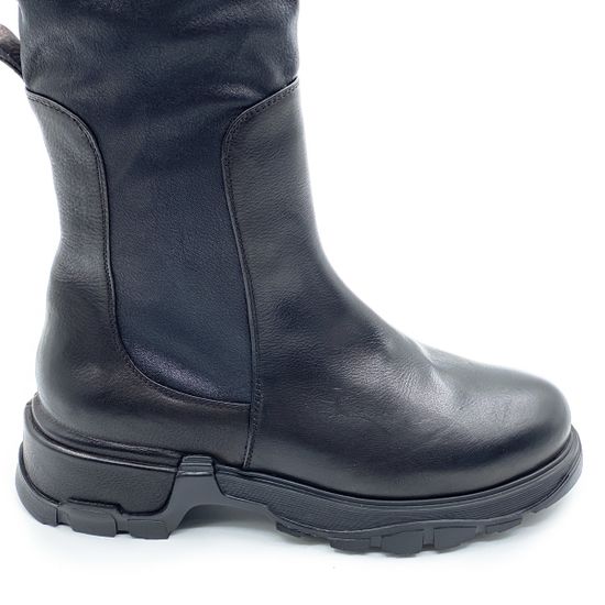 Сапоги Fru.it черные кожаные МЕХ - фото 5, 