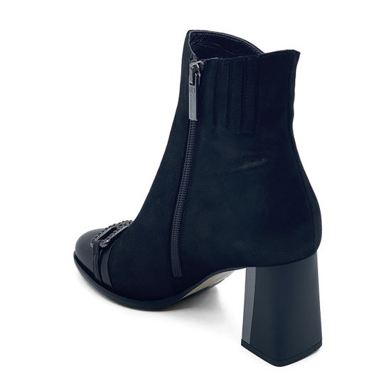 Ботильоны Ilasio Renzoni черные замша/кожа на байке - фото 3, 6615 IR NERO