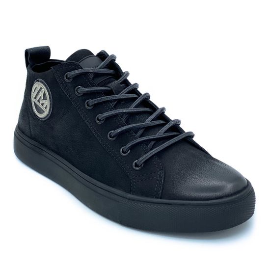 Кеды Marcelo Lopez черные кожаные демисезонные - фото 2, 