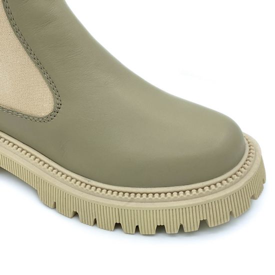 Ботинки челси Cover оливковые кожаные Байка - фото 6, 365629-1 COV