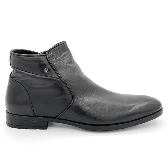 Ботинки Giampieronicola черные кожаные МЕХ - фото 1, 