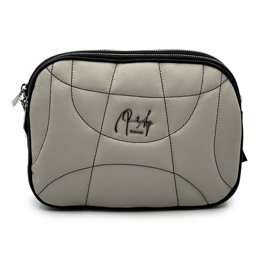 Сумка кросс-боди Renato Angi кожаная стеганная светло-серая - фото 1, 2604936 RA GRIGIO