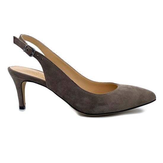 Туфли женские Cover с открытой пяткой замша серые - фото 1, 18014 COV GRIGIO