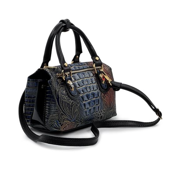 Сумка Marino Orlandi синяя кожаная тиснение крокодил - фото 2, 4961 MO BLU