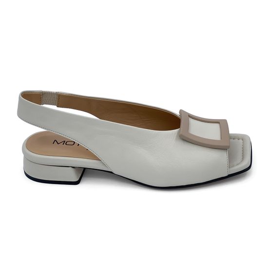 Босоножки MOTCLE бежевые кожаные - фото 1, 