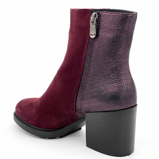 Ботинки Cover бордо замшевые МЕХ - фото 3, 751911-2 COV