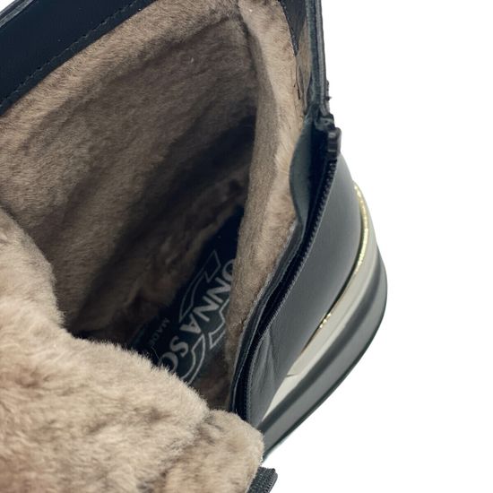 Ботинки Donna Soft черные кожаные на меху - фото 9, 