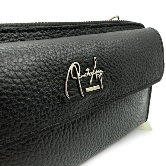 Сумка-клатч кросс-боди Renato Angi черная кожаная - фото 5,