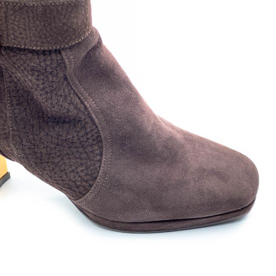 Ботинки  Giorgio Piergentili коричневые замшевые МЕХ - фото 5, 