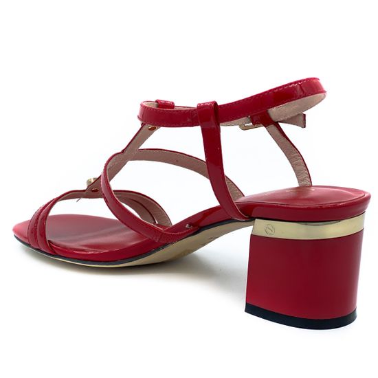 Босоножки Cover красные из лакированной кожи - фото 3, 