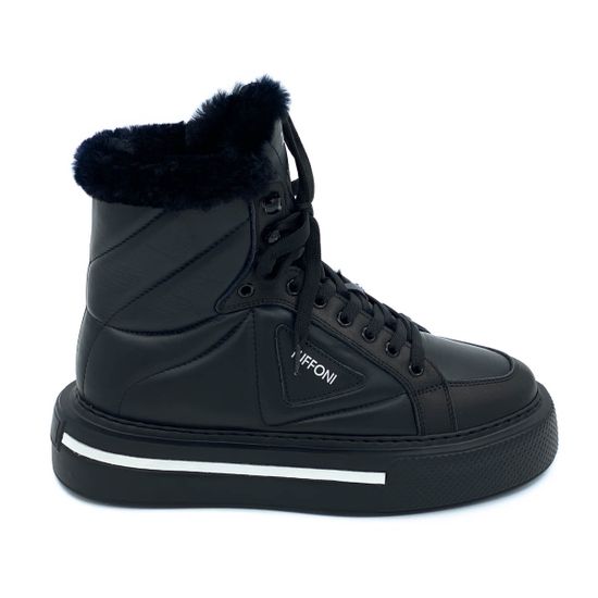 Ботинки Tuffoni черные кожаные МЕХ - фото 1, 3622002LF TUF NERO