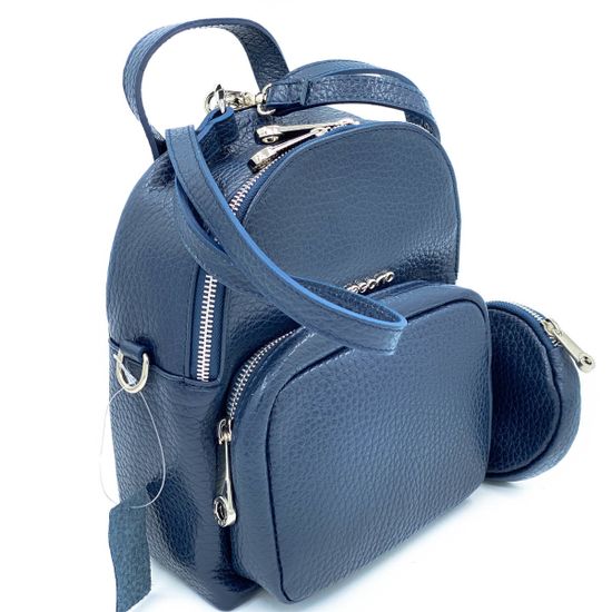 Рюкзак Di Gregorio синий кожаный - фото 2, 