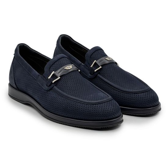 Лоферы GIAMPIERONICOLA синие из нубука перфорированные - фото 8, Q43674B GPN BLU