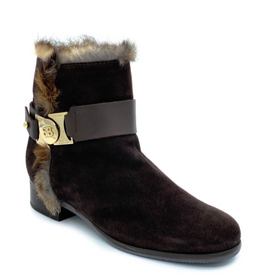 Ботинки Baldinini коричневые замшевые МЕХ - фото 2, 419200 BAL ROMO